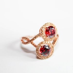Spessartite Garnet & Champagne Ring